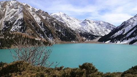 Alpine mountain lake landscape Stock Footage 71772182