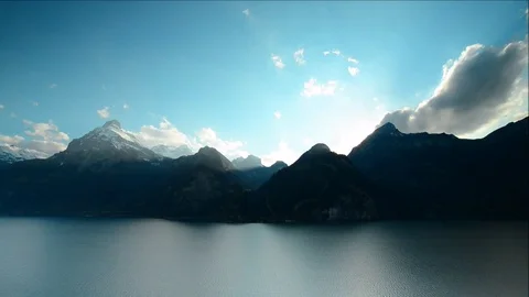 Alpine mountain lake at sunset. Stock Footage 75078055
