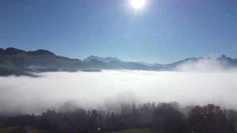 Alpine Mountain Panoramic Scenery View Stock Footage 229849547