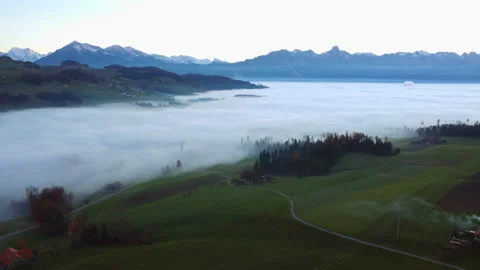 Alpine Mountain Panoramic Scenery View Stock Footage 229849671