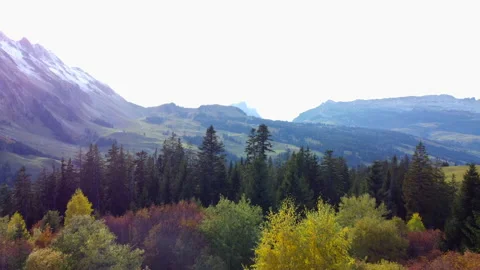 Alpine Mountain Panoramic Scenery View Stock Footage 229850624