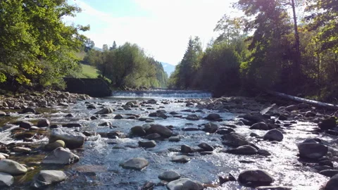 Alpine Mountain Panoramic Scenery View Stock Footage 229851805
