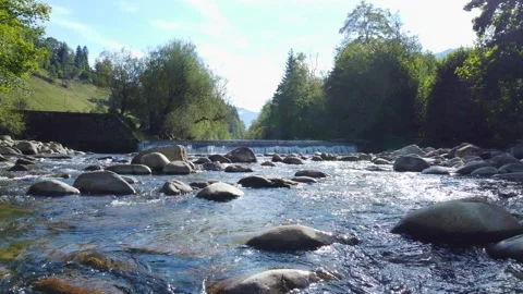 Alpine Mountain Panoramic Scenery View Stock Footage 229851881