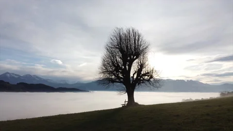 Alpine Mountain Panoramic Scenery View Stock Footage 229856918