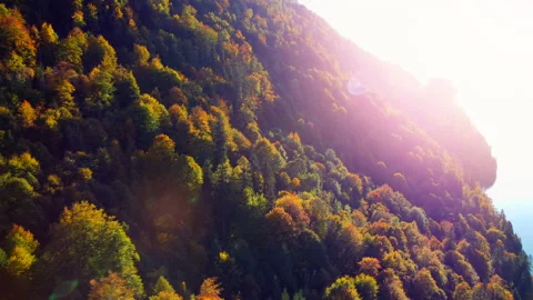 Alpine Mountain Panoramic Scenery View Stock Footage 229874614