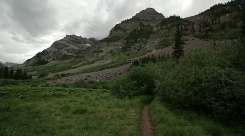 Alpine Mountain Pass Trail 1920x1080 Stock Footage 12138972