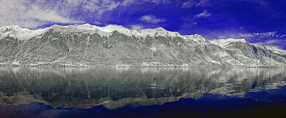 Alpine mountain range panorama Stock Photos