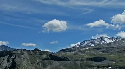 Alpine Mountains Clouds Panning Panning Timelapse Video stock 18197361