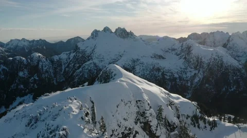 Alpine Mountains Drone Flyover Stock Footage 171887633