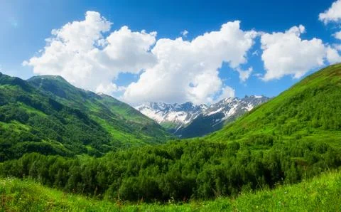 Alpine mountains landscape Stock Photos