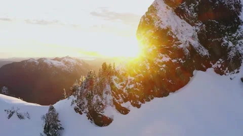 Alpine Mountains Sun Flare Stock Footage 171887640
