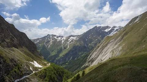 Alpine panorama of lower Teischnitz valley Stock Footage 122491926