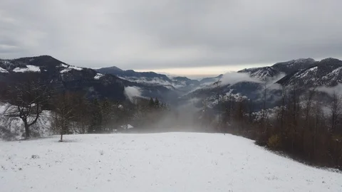 Alpine panorama in winter time Vídeo Stock 123253965