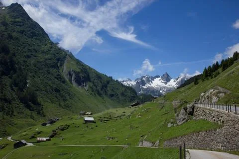 Alpine pass susten between uri and bern Stock Photos