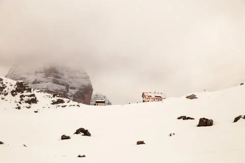 Alpine peak with snow Stock Photos