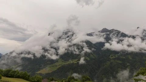 Alpine rain weather time lapse Stock Footage 122484504