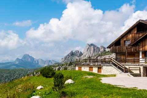 Alpine refuge on the Dolomites Stock Photos