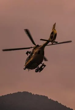 Alpine rescue helicopter. Stock Photos