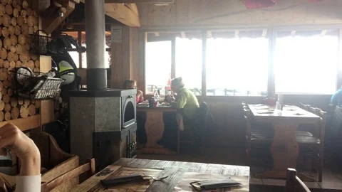 Alpine Restaurant Scene Stock Footage 73421667