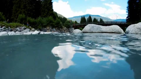 Alpine River Crystal Clear Water. Stock Footage 305682273