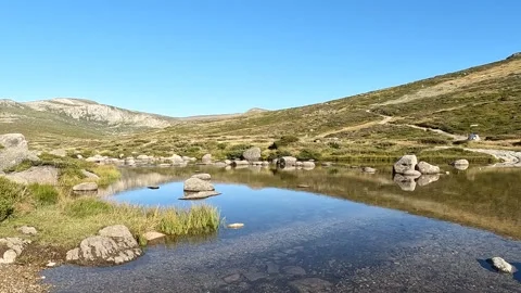 Alpine River Flowing Through Rocky Terrain on Mount Kosciuszko Main Range, .. Stock Footage 312062360