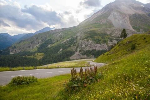 An alpine road Stock Photos