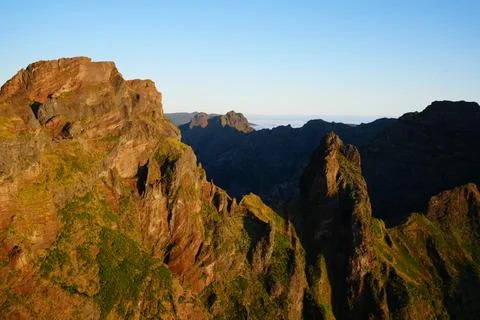 Alpine Rock Formations on PR1 Trail, Pico do Arieiro Stock-Fotos