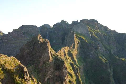 Alpine Rock Formations on PR1 Trail, Pico do Arieiro Foto stock