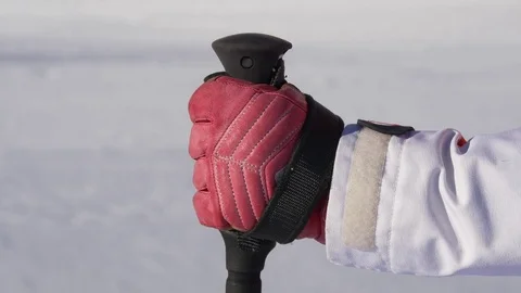 Alpine ski pole in hand Stock-Footage 82811477