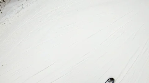 Alpine skier rises on the elevator on mountain Stock Footage 87711122