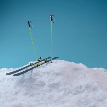 Alpine skiing close-up on the snow Stock Illustration