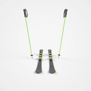 Alpine skiing front view on a white background Stock Illustration
