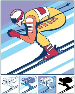 Alpine Skiing Stockillustratie