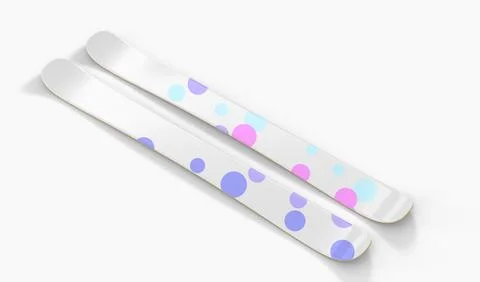 Alpine skiing mockup top view. Sports equipment for extreme winter outdoor Stock Illustration
