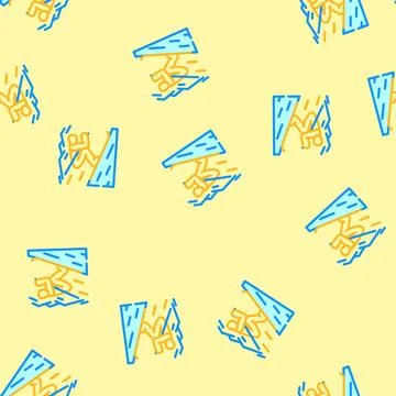 Alpine skiing winter sport vector seamless pattern Stock Illustration