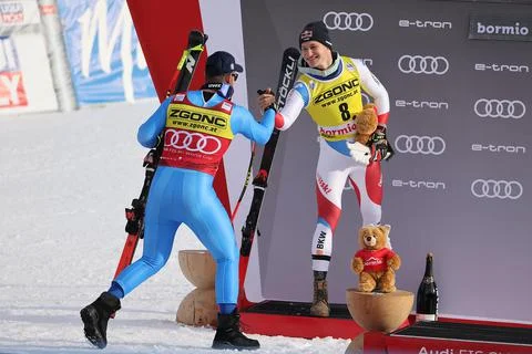 Alpine Skiing World Cup in Bormio, Italy - 28 Dec 2021 Stock Photos