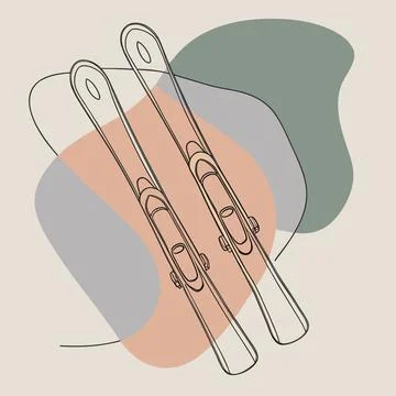 Alpine Skis Vector Illustration Stock Illustration