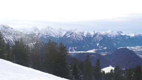 Alpine snowy mountains hyperlapse during the day.Swiss alps winter scenery 스톡 동영상 239571080