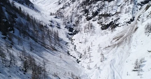 Alpine snowy valley Stock Footage 89197240