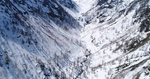 Alpine snowy valley Stock Footage 89197247