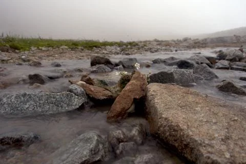 Alpine stream from the glacier. Foto stock