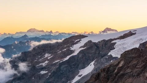 Alpine sunset. Stock Photos