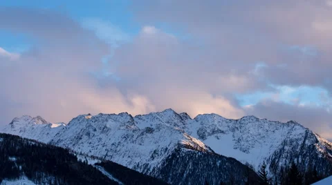 Alpine sunset time lapse Stock Footage 64955348
