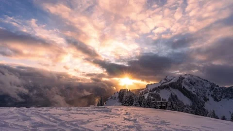 Alpine Sunset (Timelapse) Stock Footage 244742192
