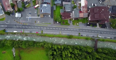 Alpine Town From Above in 4K 動画素材 79605837