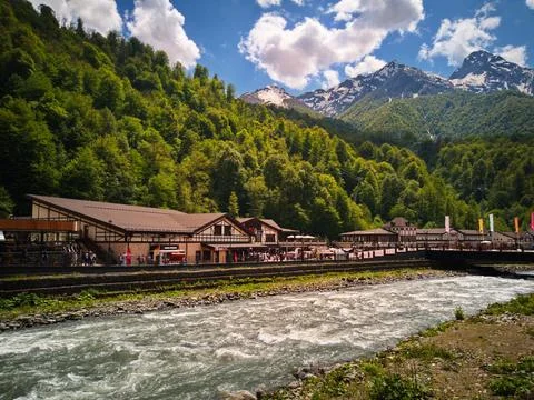 Alpine town Stock Photos