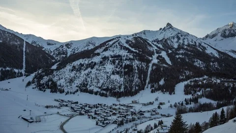 Alpine valley day to night time lapse Stock Footage 104297029