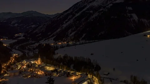 Alpine valley day to night time lapse Stock Footage 104297172