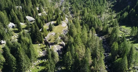 Alpine valley from drone Stock Footage 95929723