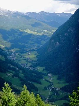 Alpine valley, Grossglockner High Alpine Road, Hohe Tauern National Park Stock Photos